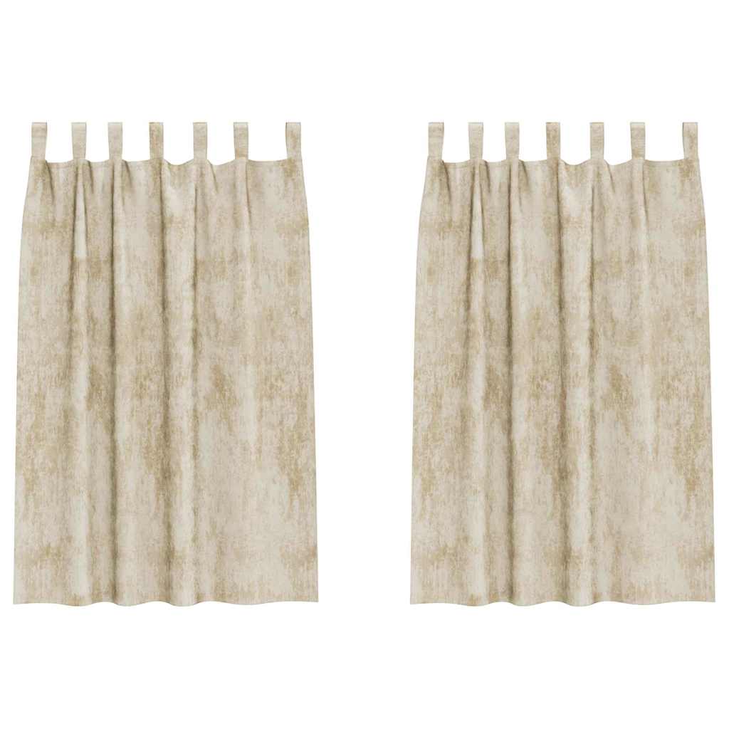 Curtain with Curtains 2 pcs Cream 175 x 140 cm Velvet